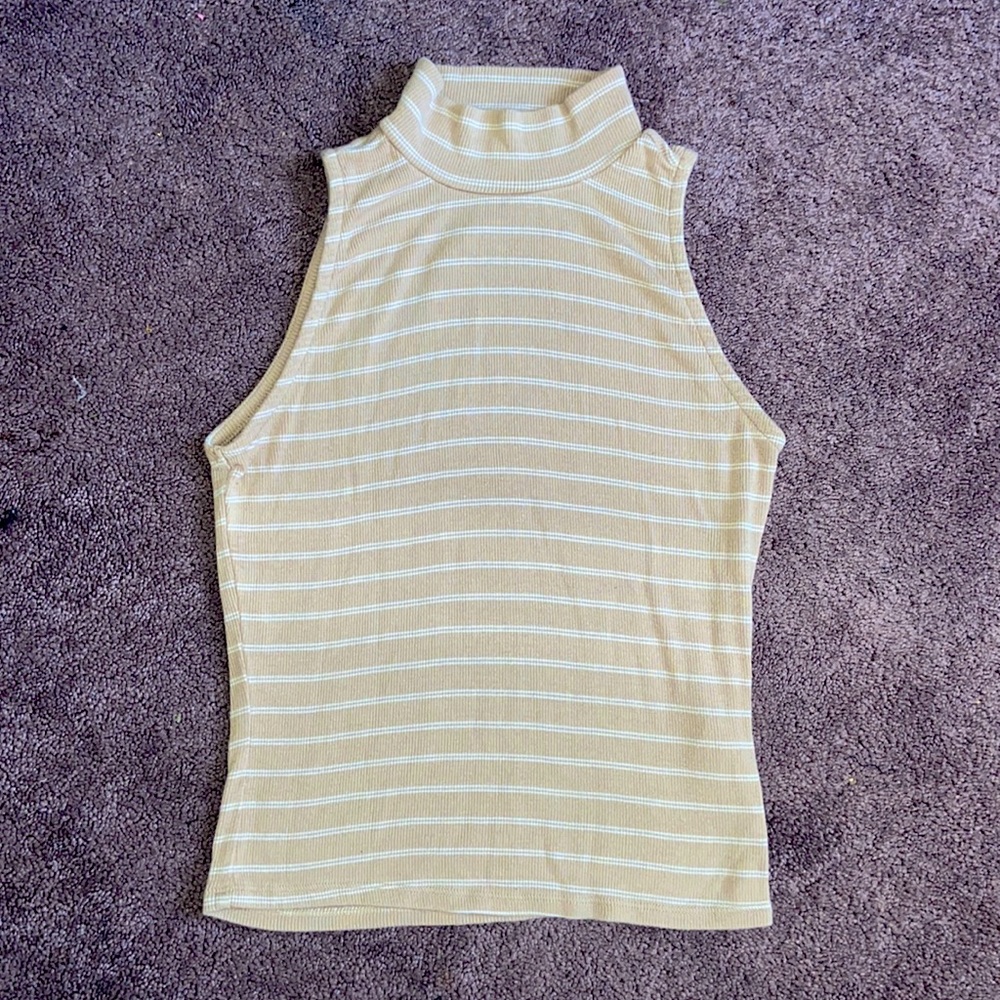 Beige and white tank top